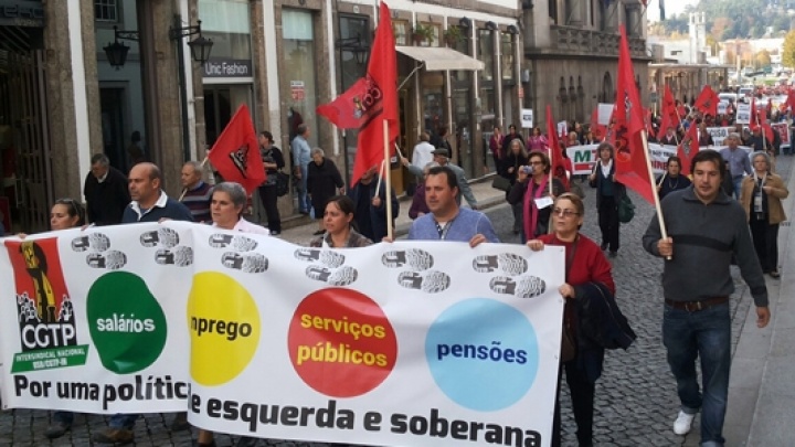 Delegação do PCP em Guimarães manifesta solidariedade com os participantes da Marcha promovida pela CGTP-IN