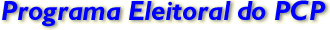 Programa Eleitoral do PCP