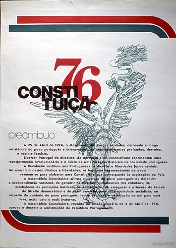 Cartaz com o Prembulo da Constituio 1976