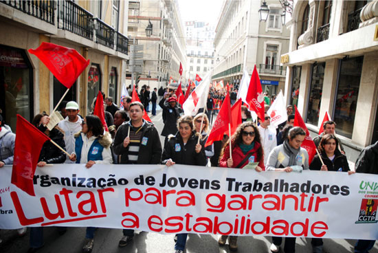 26 Marco, Manifestacao de Jovens Trabalhadores