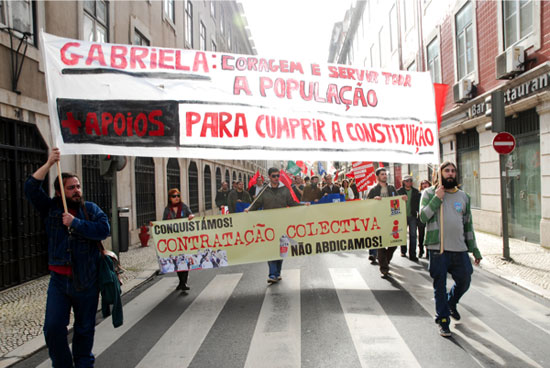 26 Marco, Manifestacao de Jovens Trabalhadores