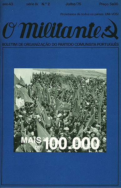 Capa do Boletim O Militante de Julho de 1975
