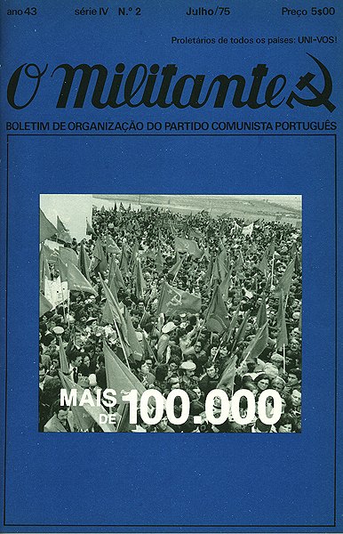 Capa do Boletim �O Militante� de Julho de 1975
