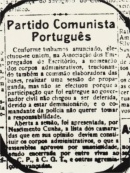 O jornal A Batalha publica a notícia da fundação do PCP