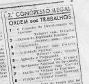 Ordem de trabalhos do IV Congresso (II ilegal) do PCP