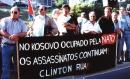 Manifestação contra a NATO e contra a agressão à Jugoslávia em 1999