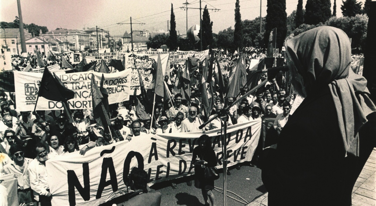 Jornada de protesto da CGTP-IN em Belém, em 26 de Junho de 1992