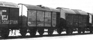 Comboio levando mantimentos para a Alemanha, anos 40