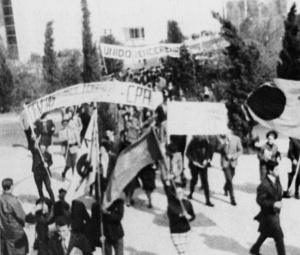 Manifestação de estudantes em 1962