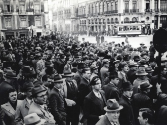 Agitação na Baixa de Lisboa no final da 2.ª Guerra Mundial