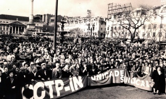 Manifestação contra o pacote laboral, a 16 de Março de 1991, em Lisboa
