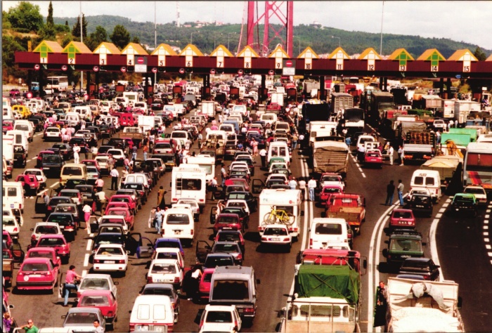 Buzinão na ponte 25 de Abril, em 1994