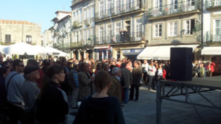 Concentração da CGTP na Praça da Republica em Viana do Castelo 